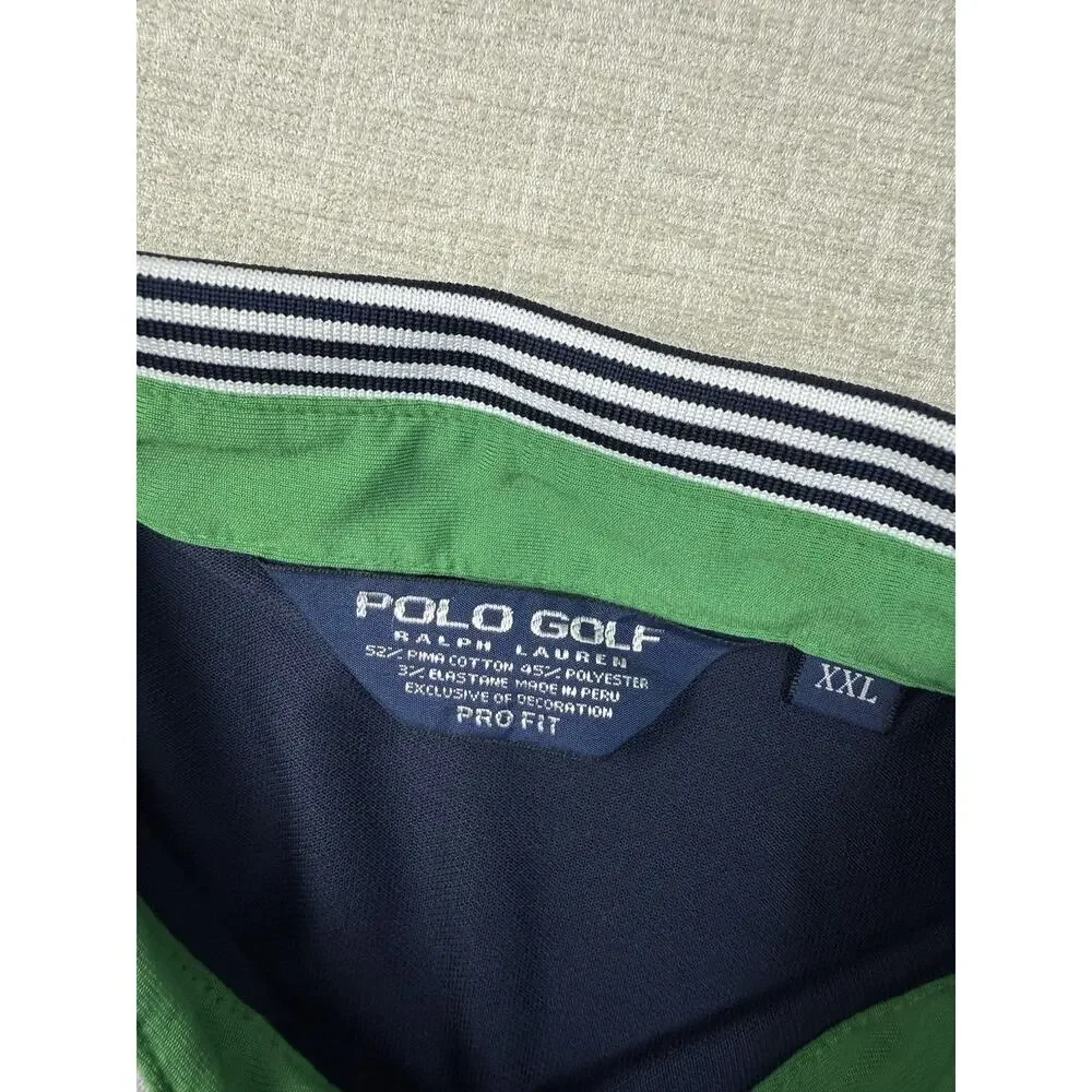 Polo Golf Ralph Lauren Pro Fit Polo Shirt Mens XXL Navy Green Performance Golf